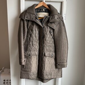 Burberry Quilted Muted Olive Green Women's Puffer Jacket